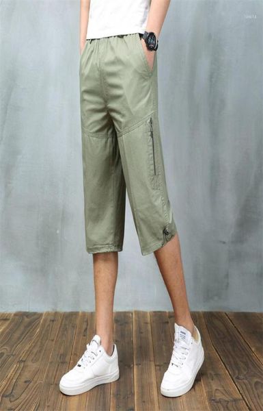 

men039s pants men 2022 summer mens casual cargo cotton homme breathable calflength big and tall 5xl 6xl plus size trouser male9167897, Black