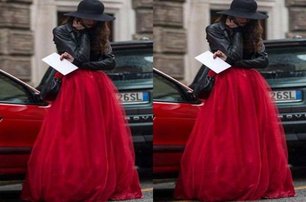 

2015 new arrival red tulle skirt tiered brisk puffy long women skirt fairy tutu a line plus size vintage skirts for women6400362, Black