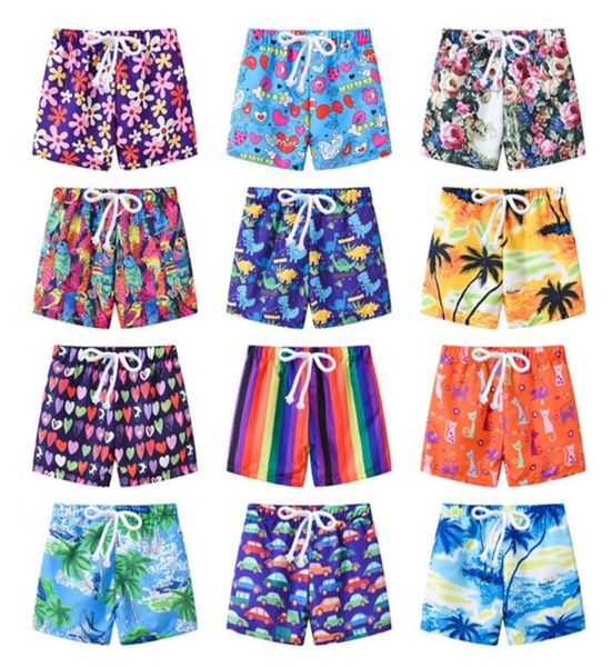

kids boys swim trunks 12 colors cartoon striped floral printed drawstring closure beach board shorts girls summer 050321 kg4472359810