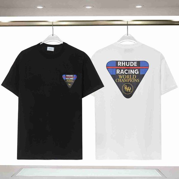 

men's t-shirts famous mens t shirt letter rhude round neck short sleeve black white tshirt fashion men women tees polo shirts tee, White;black