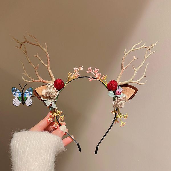 

afshor special christmas headbands gift xmas hair accessories headband fancy reindeer antlers butterfly hairband merry christmas decorations