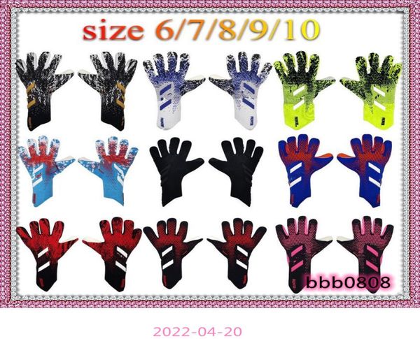 

4mm goalkeeper gloves finger protection professional men football gloves adults kids thicker goalie soccer glove9838256, Black