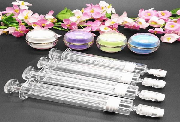 

100pcs 1ml 2ml 3ml 5ml 10ml empty original essence bottle skin care cosmetics packaging syringe container1501555