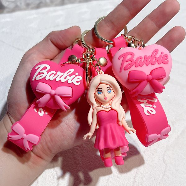 

new barbie keychain cartoon barbie doll pendant girl bag pendant, Blue