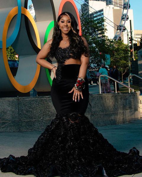 

aso ebi black mermaid evening dresses 2023 prom party dresses for women reception party gowns