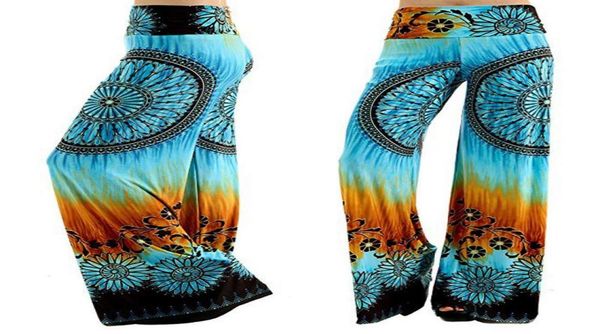 

2019 women039s daily casual loose print stretchy wide leg palazzo lounge long pants women clothes long trousers blue dropshippi6368757, Black;white