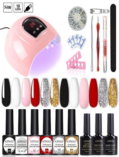 

nail art kits set uv led lamp dryer with gel polish kit soak off manicure tools electric drill2919687