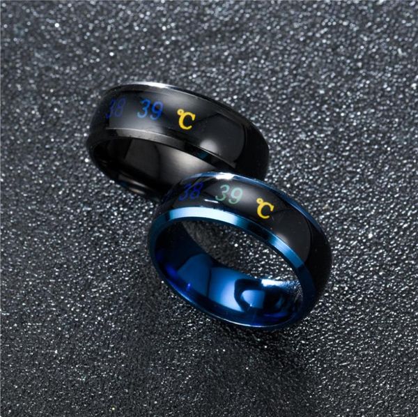 

stainless steel mood ring band figure measuring changing temperature sensing ringsfor women men fashion jewelry will and sandy gol5957095, Silver