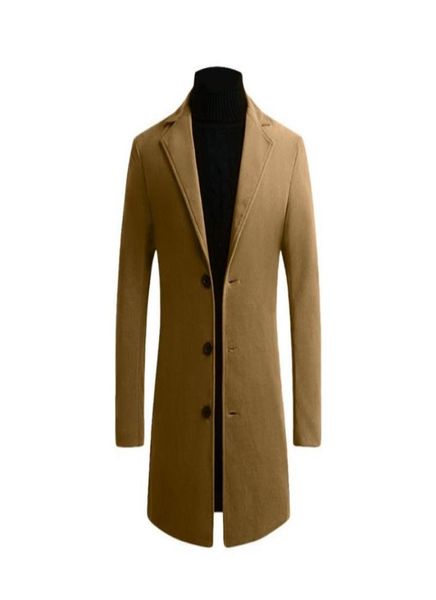 

soft winter wool coat men long slim fit warm casual trench jacket male solid single breasted blends coat plus size jacket 5xl8474727, Black