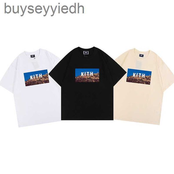 

kith men's and women's lovers' short-sleeved t-shirt summer new fashion design sense small crowd loose and versatile half-sle, White;black