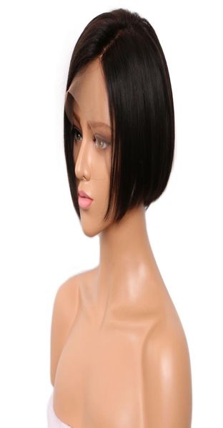 

6inch straight wig brazilian 360 lace frontal wig pre plucked with baby hair lace 360 short bob wig bleached knots remy evermagic 8788290, Black;brown
