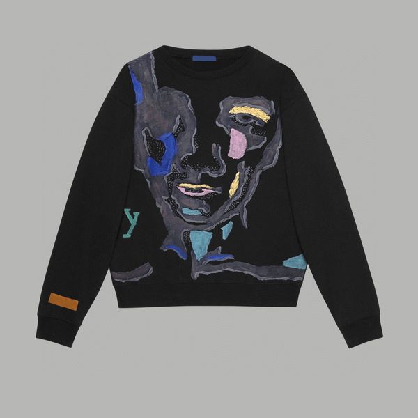 

men's plus size hoodies & sweatshirts in autumn / winter 2024 acquard knitting machine e custom jnlarged detail crew neck cotton 33rf3, Black;brown