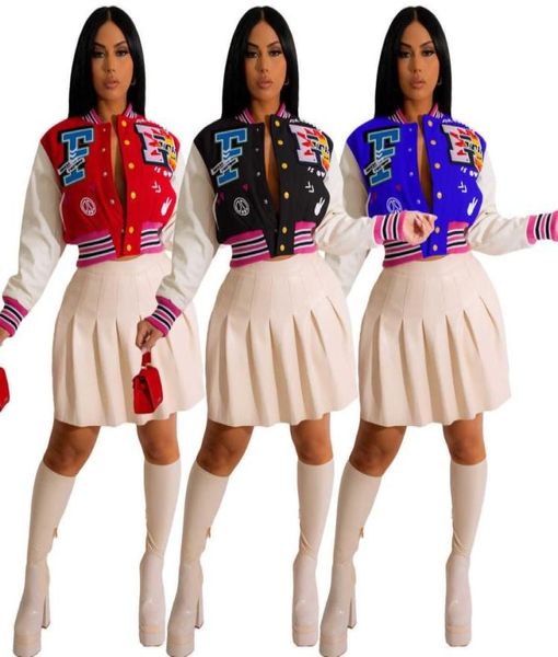 

women039s jackets 2022 autumn winter women baseball uniform jacket girls varsity coat designer letter print jackets3940848, Black;brown