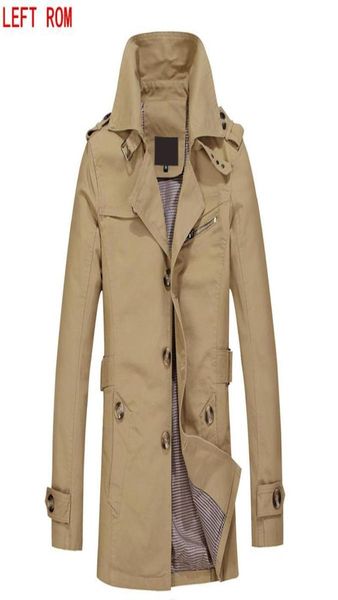 

brand men039s belt jacket spring and autumn masculina windbreaker casual washed 5 colorlong coats men cotton jackets parka male7339121, Tan;black