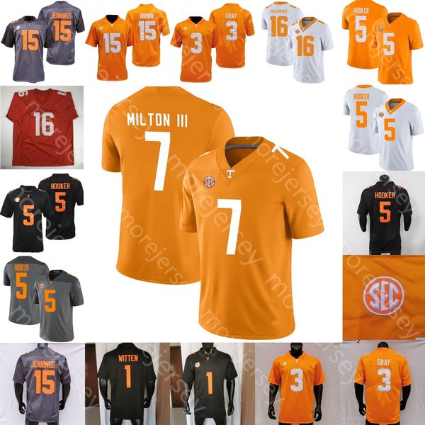 

tennessee volunteers football jersey ncaa college joe milton iii peyton manning hendon hooker jaylen wright jabari small mccoy beasley burre, Black