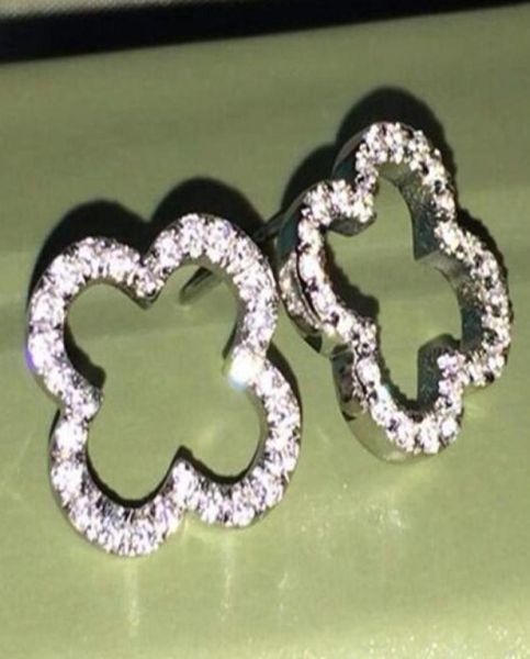 

clover earrings jewelry classical fresh love 925 silver earrings stud earrings white gold color jewelry birthday gift for her5804023, Golden;silver