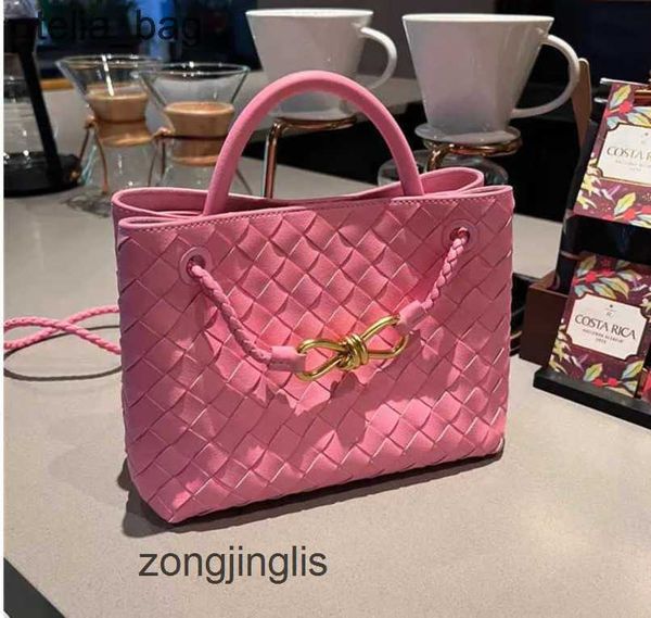 

leather buckle 2023 purse bag designer venetaas bags bottegaas andiamo totes women's woven rope handbag metal tote single shoulder cros