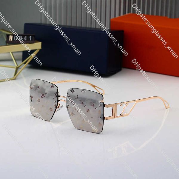 

fashion designer cool sunglasses 2023 frameless box women's new eyewear trendd751, Black