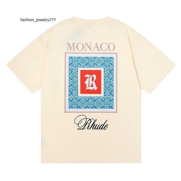 

23ss rhude mens t shirt tess designer casual fashion short sleeve europe america men women round neck tshirts us size s-xxl, White;black