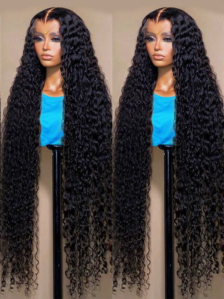 

13x4 Transparent 13x6 360 HD Water Wave Lace Front Wigs 220%density Curly Human Hair Wigs Deep Wave Lace Frontal Wigs for Women Pre Plucked al, 4x4 lace wig
