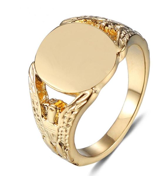 

716 multi size big ring male female stainless steel plated gold oval shape smooth finger jewelry harmless environmental protectio1521729, Silver