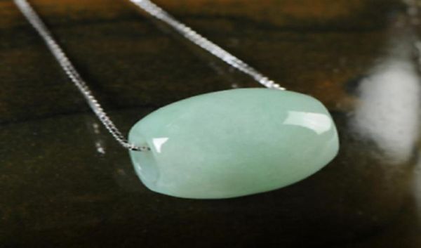 

certified green natural a jade jadeite pendant circle bead necklace passepartout 100 aaa4845392, Silver