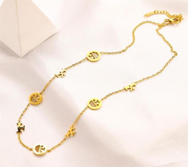

luxury women039s necklaces designer necklace 18k gold plated long chain fashion jewelry stainless steel necklace couple family 7132603, Silver