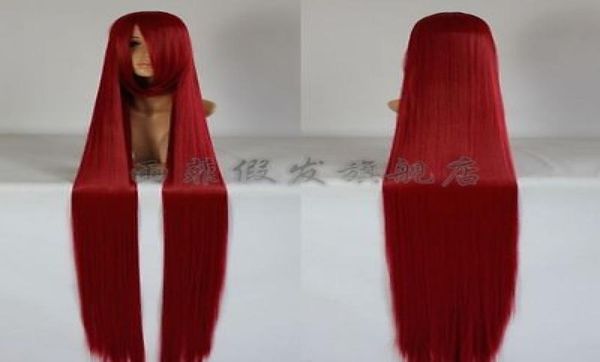 

2018 new long dark red cosplay party wig hair 150cm012341534082, Black;brown