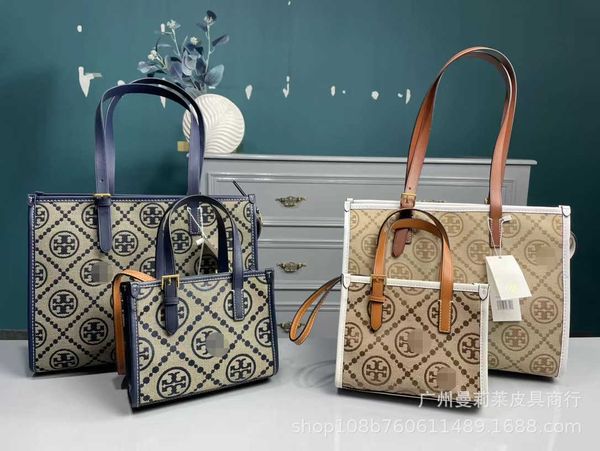 

designer bag 2024 early launch tb new linggetote fashion leisure old flower canvas shopping handbag one shoulder crossbody high quality