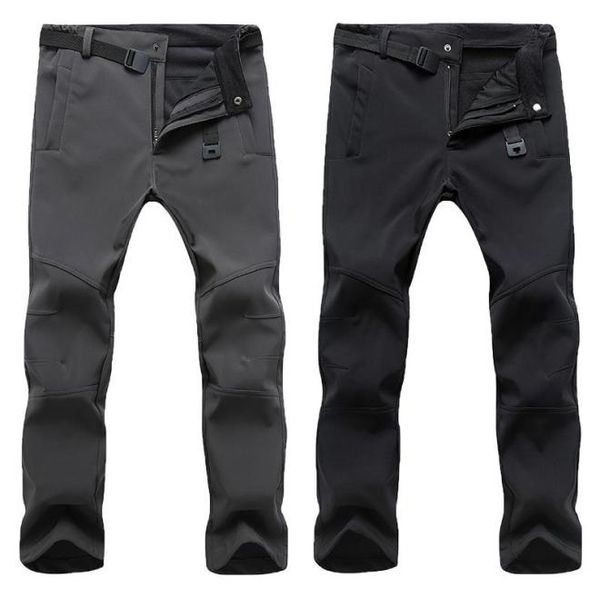 

men039s pants winter men windproof snowboard ski male outdoor snow camping hiking fleece warm waterproof breathable trousers3251473, Black