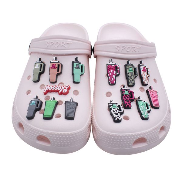 

anime charms wholesale childhood memories summer drink funny gift cartoon charms shoe accessories pvc decoration buckle soft rubber clog cha, Blue