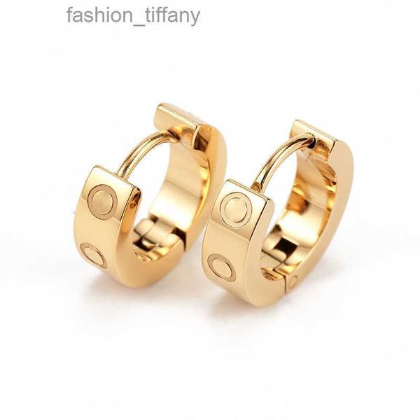 

titanium steel stud earring for woman exquisite simple fashion c diamond ring lady earrings jewelry gift, Golden;silver