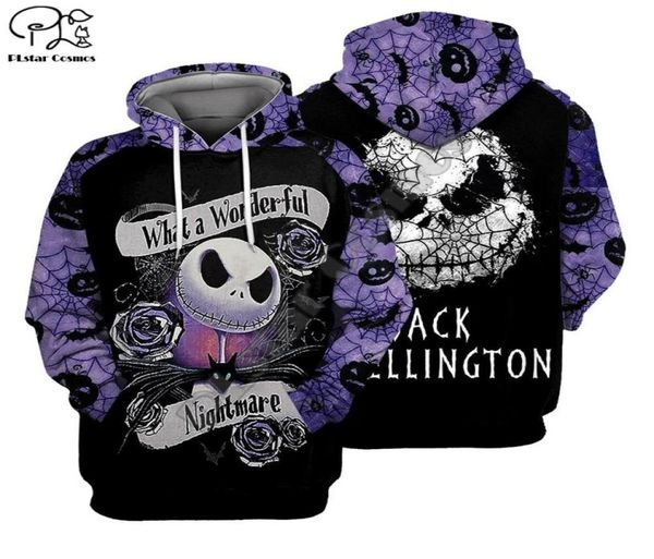 

plstar cosmos halloween nightmare before christmas jack skellington michael myers menwomen 3dprint hoodies funny pullover lj200821802916, Black
