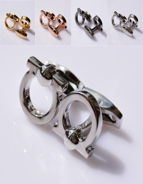 

2019 new arrival 4 colors mens wedding shirt cufflink jewelry fashion copper metal cuff links gift8539423, Silver