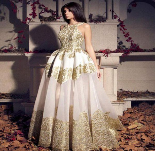 

aline gold ball gown prom dresses halter long organza appliques tarek sinno red carpet celebrity evening dress girl039s formal1099752, Black
