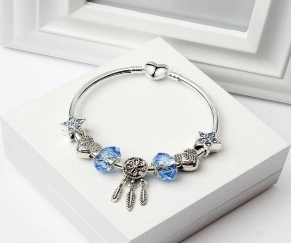 

wholesale- sterling silver crystal murano lampwork glass & crystal european charm beads fits p charm bracelets style 263478, Black