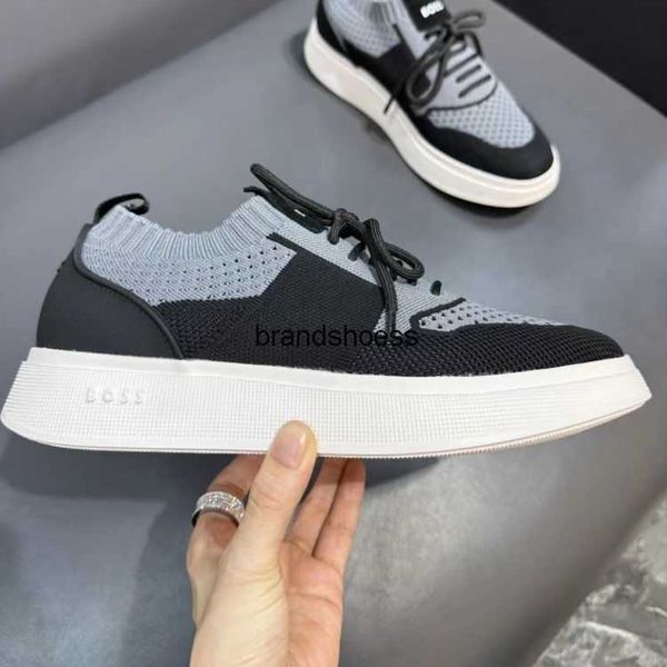 

trendy mesh boss summer breathable versatile trendy men's authentic high-end elastic ins sports shoes, Black