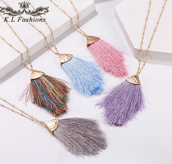 

new long colorful tassel necklace for women charm vintage fashion sweater chain necklace boho bohemian ethnic vintage jewelry3205653, Silver