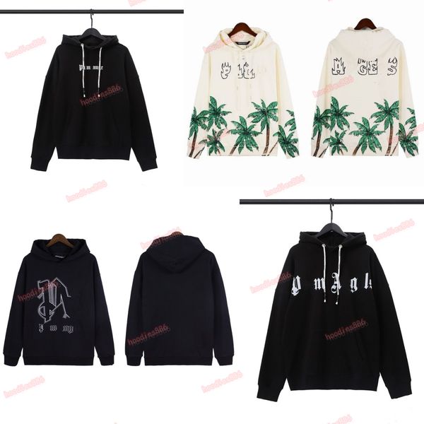 

designer clothing fashion sweatshirts palmes angels broken tail shark letter flock embroidery loose relaxed men's women's hooded s, Black