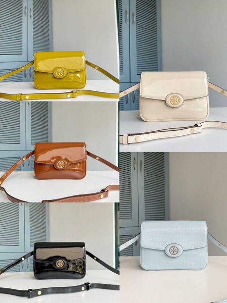 

designer bag 2024 early launch straight new tb women's crocodile bean curd single crossbody lacquered small square adjustable shoulder