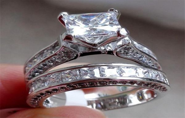 

overlay white gold zircon rings for women bridal wedding engagement ring proposal rings for girlfriend gorgeous large bling stone 2287674, Silver
