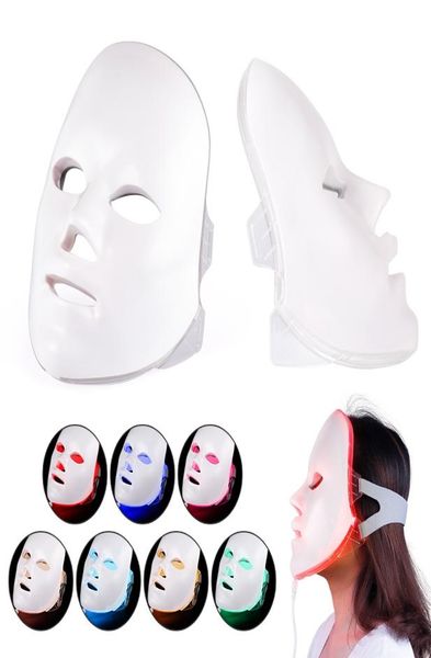 

health beauty 7 colors lights led pon pdt facial mask face skin care rejuvenation therapy device portable home use9744843