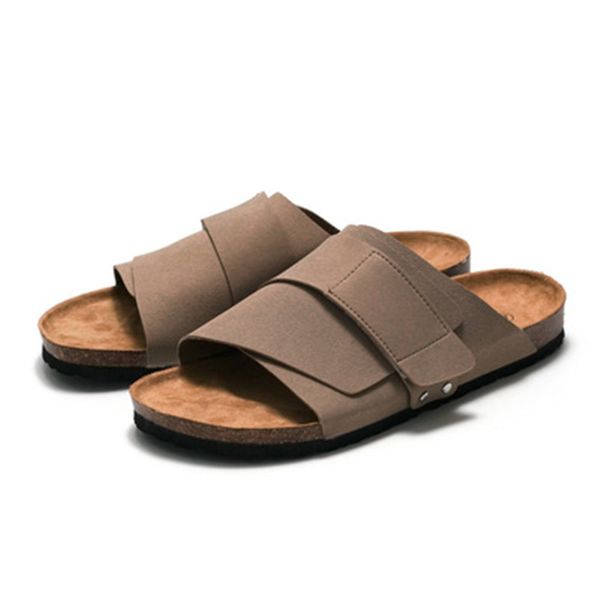 

slippers men's casual soft cork slippers couple summer antiskid beach slides women's flats students' outdoor walking shoes bl, Black