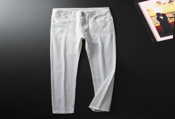 

men039s jeans original skull diamond pp four season car red thread embroidered leather label casual slim elastic3496598, Blue