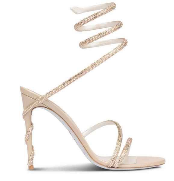 

margot cleo crystal studded snake strass luxury designers ankle wraparound high slingback jewel twining elegant sandal gold rhinestone silve, Black