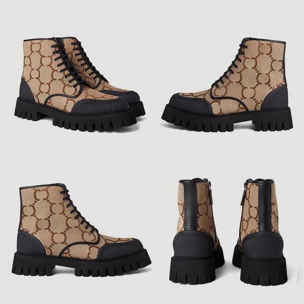 

designer boots platform flats combat boots low heel booties leather chain logo buckle womens luxury designer shoes factory footwear 35-41, Black