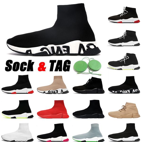 

2023 new fashion sock shoes designer men womens speed trainer 1.0 socks boot runners sneakers knit women walking triple black white red casu