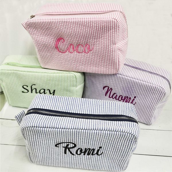 

cosmetic bags case s bag custom name makeup case personalized embroidered bridesmaid wedding gifts travel toiletry 230812