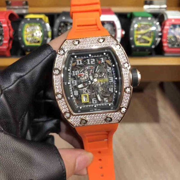 

watches wristwatch luxury richa milles designer hollowed out men's automatic mechanical watch inlaid with diamond luminous calendar fas