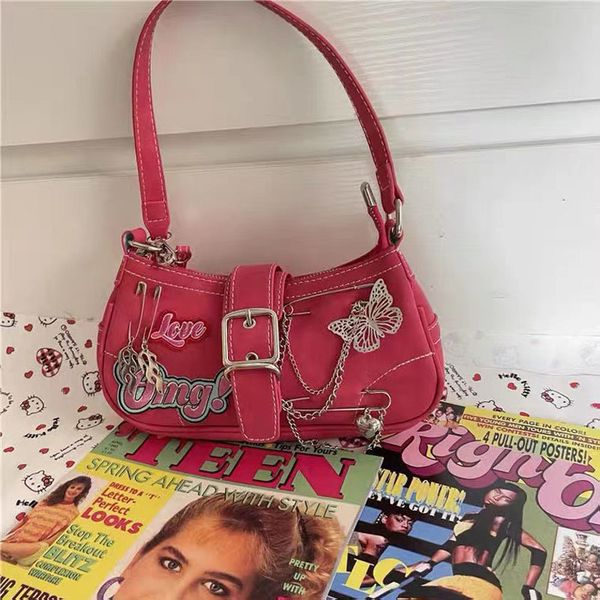 

evening bags vintage bag y2k women crossbody bag pink shoulder tote bag large capacity ladies messenger handbag female crossbody bag casual